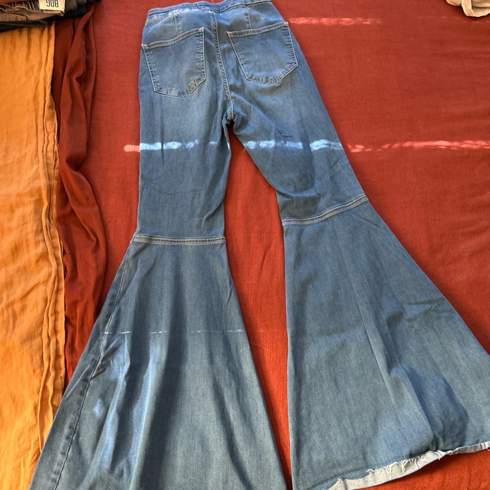 We The Free Free People Flared Blue Denim Jeans